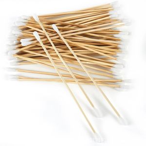 Hisopos de algodón desechables de doble punta con varillas de bambú, 200 unidades, para desmaquillar y uso cosmético - Product Image 1