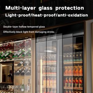 Réfrigérateur vitrine robuste en verre massif, haute qualité, multi-niveaux, autoportant, pour boissons, usage commercial (magasins, restaurants) - Product Image 4