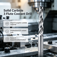 Broca de Carburo Sólido de 3 Filos con Diseño de Refrigeración Interna para CNC, Ideal para Moldes