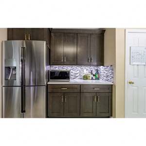 Ensemble complet d'armoires de cuisine en bois, armoires murales modulaires en forme de L, armoires de rangement, armoires de cuisine de luxe personnalisées - Product Image 3