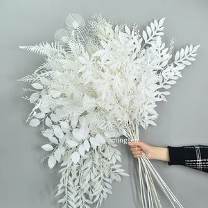 Flores artificiales blancas, salones de bodas, flores artificiales de techo, flores blancas decorativas, hojas blancas de boda - Product Image 1