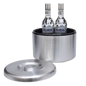 Cubo de <span class=keywords><strong>Hielo</strong></span> de Latón Plateado de Gran Tamaño de 10L <span class=keywords><strong>con</strong></span> <span class=keywords><strong>Tapa</strong></span> Negra, Cubo de <span class=keywords><strong>Hielo</strong></span> para Cerveza, Champán y Vino - Product Image 6