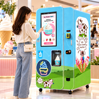 Distributeur automatique intelligent de crème glacée molle avec écran tactile, kiosque mobile de crème glacée fraîche, prise US, Ethernet