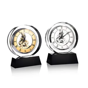 Commercio all'ingrosso di cristallo orologio personalizzato Personalizza Incidere K9 Cristallo TableClock Souvenir Regali per la Parte di Nozze Giveaway