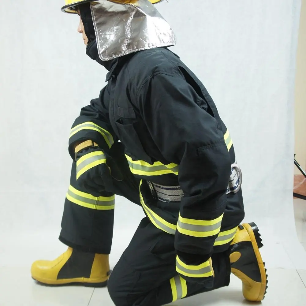 EN469 traje कॉन्ट्रा incendio Aramid लौ Retardant कपड़े सामग्री और अनुकूलित रंग अग्निशमन सूट परिधान