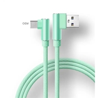 Câble USB 3-en-1 en alliage d'aluminium et nylon tressé, coudé à 90 degrés, pour recharge rapide, compatible iPhone, Type-C, Micro USB et ordinateur (1M, 2M)