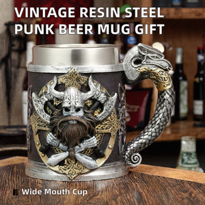 Offre Spéciale – Chope à Bière Créative en Acier Inoxydable avec Relief, Design Vintage Personnalisé Style Punk, Cadeau Idéal pour Adultes, Décoration Maison - Product Image 2