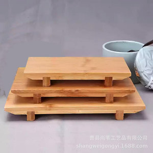 Support de présentation de sushi en bambou, plateau en bois de 1,2 cm d'épaisseur, utilisation en restaurant, plateaux de service pour la cuisine japonaise - Product Image 1