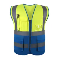 ANSI ISEA özel Logo çok cepler yansıtıcı yelek güvenlik güvenlik yüksek görünürlük yelek karayolu çalışma güvenlik kıyafetleri