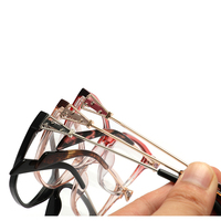 Nouvelles montures de lunettes œil-de-chat transparentes dégradées à monture complète pour femmes, tendance, pour usage quotidien des adultes LE1154