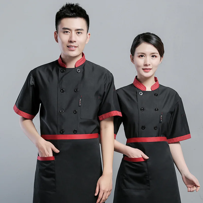 Куртка шеф-повара с коротким рукавом, униформа для кухни, ресторана и бара, рабочая одежда для отеля, куртка