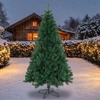 Realistischer Künstlicher Weihnachtsbaum mit Ornamenten PE Kunstweihnachtsbaum LED-Beleuchtung Dekorative Weihnachtspflanze für Innenräume