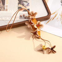 Nouvel Arrivage Transfrontalier : Breloque de Sac 3D Fleur de Marguerite Faite Main Nordique en Cuir de Vachette, Pendentif, Porte-clés de Voiture, Ornement Suspendu