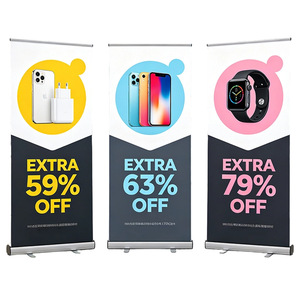Support de bannière enroulable Jiechuang 80x180, présentoir portable pour les magasins de téléphonie mobile, support d'affiche publicitaire - Product Image 1