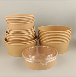 Tazón de Papel Kraft Desechable, Biodegradable y Ecológico, Recubierto de PE/PLA, Resistente al Agua y al Aceite, Apto para Alimentos, para Ensaladas, Sushi, Bocadillos y Hamburguesas - Product Image 3