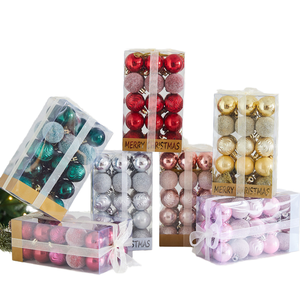 Boules de Noël en plastique électroplaqué 4/6/8CM, multicolores, brillantes, décorations suspendues, écologiques, de haute qualité, pour la maison - Product Image 1