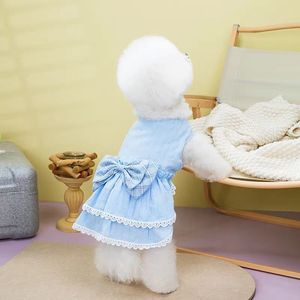 Pakaian Anjing Modis Musim Semi dan Musim Panas untuk Anak Anjing dari Desainer Anjing Profesional dan Kelas Atas Dilengkapi Pita - Product Image 1