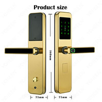 TTlock Ble ou Tuya Wifi App Serrure de porte numérique intelligente Code d'empreinte digitale Serrure intelligente Carte-clé Mortaise Serrure intelligente électronique