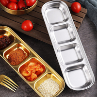 Petites assiettes coréennes en acier inoxydable 304 pour sauces tomate, sel, vinaigre, sucre, épices – Plateau de service pour cuisine
