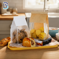 Sacs en papier kraft auto-scellants de qualité alimentaire Lebei, pochettes à fond plat pour l'emballage de pain grillé, sandwichs, biscuits