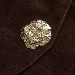 Blazer en velours chocolat pour femme 2025 avec boutons dorés, coupe ajustée personnalisable, veste de soirée formelle pour le bureau - Product Image 4