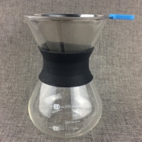 Carafe filtrante réutilisable en acier inoxydable double paroi sans BPA de 400/600/800 ml avec verseur en verre pour cafetière et théière – Nouveaux ensembles de café et de thé