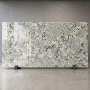 Losa de piedra sinterizada con aspecto de mármol azul Snow Mountain, baldosa de porcelana con aspecto de mármol pulido de 1600 x 3200 x 12 mm para pared - Product Image 1