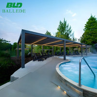 Pergola en aluminium murale autoportante pour terrasse et extension de balcon d'appartement
