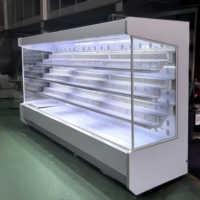 Refrigerador Vertical Abierto de Una Sola Temperatura, Exhibidor Multideck Abierto para Tiendas de Conveniencia, para Verduras, Bebidas y Leche