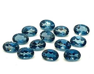London Blue Topaz Cojín natural Corte Piedra preciosa semipreciosa Piedra suelta facetada ovalada - Product Image 6