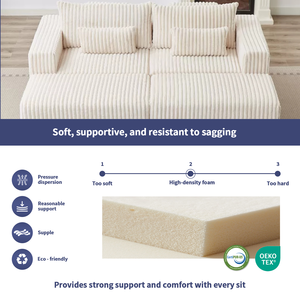 उच्च गुणवत्ता वाली लक्जरी 28d फोम लिविंग रूम बोनलेस सोफा ओम गंध कस्टम वैक्यूम पैकेज संपीड़ित स्पंज सेक्यूशनल सोफा - Product Image 4