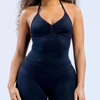 Offre Spéciale : Ensemble Sportif 2 Pièces pour Femme – Débardeur Dos Nu et Short Taille Haute Effet Scrunch Sans Coutures – Tenue de Sport et d'Entraînement