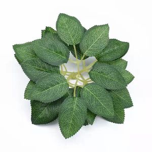 Vente en gros feuilles vertes artificielles 25 pièces feuilles de Rose artificielles pour bricolage Bouquets de mariage douche nuptiale centres de table décoration de la maison - Product Image 2