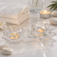 Porte-bougie en verre Fleur de Lotus de Luxe - Décoration Zen Élégante pour la Maison et Centre de Table de Mariage