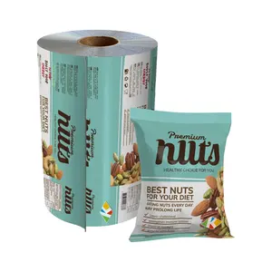 Custom Printed Aluminum Foil Food Packaging Film/Plastic Laminated Sachet Packing Plastic Film Roll For Snack