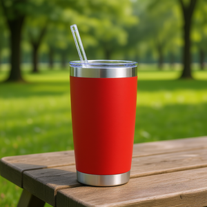 Gobelet isotherme en acier inoxydable 20 oz avec couvercle et paille, tasse de voyage portable pour l'extérieur, le bureau et la maison - Product Image 2