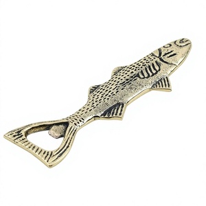 Fish Shape <b>Bottle</b> Opener Zinc Alloy Manual Beverage Opener Portable <b>Metal</b> Design for Soda Soft <b>Drink</b> and Kitchen Use - Product Image 1