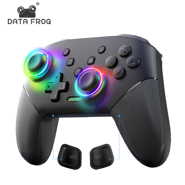 Data Frog S80 Wireless Gamepad for Nintendo Switch OLED/LITE/PC Pro Game Controller with Programmable Turbo Function RGB Light