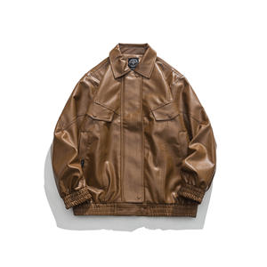 Veste en <span class=keywords><strong>cuir</strong></span> de moto élégante et vierge de haute qualité pour hommes, design de mode en PU personnalisé 2022 pur, nouveauté - Product Image 4
