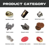 Etiqueta Adhesiva 3D en Relieve de PVC con Sello de Cera, Impermeable y Antiarañazos para Botellas de Whisky, Vodka, Vino, Cerveza, Tarjetas de Invitación