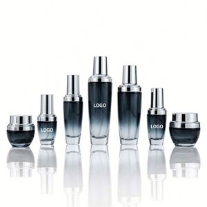 Manufacturer Direct Stock Glass Beauty Bottles with Lids Black Serum Vials Cream <b>Jars</b> Pump Bottles with <b>Small</b> Batch Custom - Product Image 2