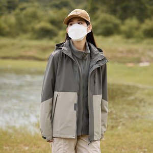 Women's Outdoor Windproof 3-In-1 <b>Jacket</b> With Detachable Fleece Lining Full Sleeve Workwear Uniform - Product Image 3