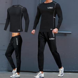 Drops hipping Gym Kleidung Großhandel Custom Logo 2 Stück Set Polyester Fitness T-Shirts Hosen Gym Kleidung für Männer - Product Image 1