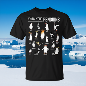 T-shirt « Connaissez vos pingouins » pour les amoureux des animaux marins - Product Image 3
