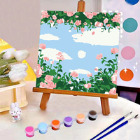 Nouveauté 2025 : Kits de peinture par numéros pour enfants, petite peinture de chat encadrée à numéros DIY