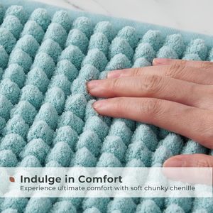 Tappetino da Bagno <span class=keywords><strong>in</strong></span> Peluche Spesso e Morbido con Base <span class=keywords><strong>in</strong></span> Gomma Termofusibile, Lavabile <span class=keywords><strong>in</strong></span> <span class=keywords><strong>Lavatrice</strong></span>, Set <span class=keywords><strong>di</strong></span> <span class=keywords><strong>Tappeti</strong></span> per Vasca e Doccia, Accessori per Arredo Casa - Product Image 4