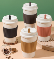 Gobelet en paille de blé avec logo personnalisé, tasse à café réutilisable, gobelet à eau portable de voyage, gobelet écologique