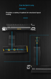كابل محول رسومات <span class=keywords><strong>M</strong></span>.2 NVMe PCIE X16 3.0 Gen3 بسرعة 32 جيجابت في الثانية، وصلة ITX عكسية لوحدة معالجة الرسومات على اللوحة الرئيسية، موسع M2 - Product Image 6
