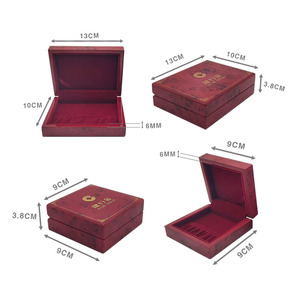 Wooden Jewelry Box 13x10x3.8cm Rectangular Storage Box For Gold Coins And Collectibles Hot Stamping Gold Finish - Product Image 1