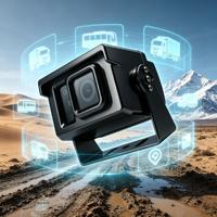 Caméra de recul AI pour camion avec détection de piétons et véhicules, vision nocturne IR, étanche, connecteur aviation 4 broches pour bus et remorque
